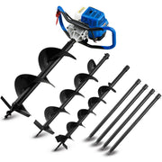 POWERBLADE PD950 52cc 2-Stroke Petrol Post Hole Digger, w/ 3 Auger bits, 600mm Extension Shaft V219-PHDPTRPB9C2A