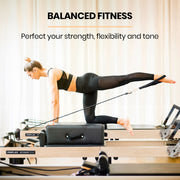 PROFLEX Wooden Pilates Reformer Machine, Stretch Bed with box and jump board accessories V219-PILWODPFW7BA