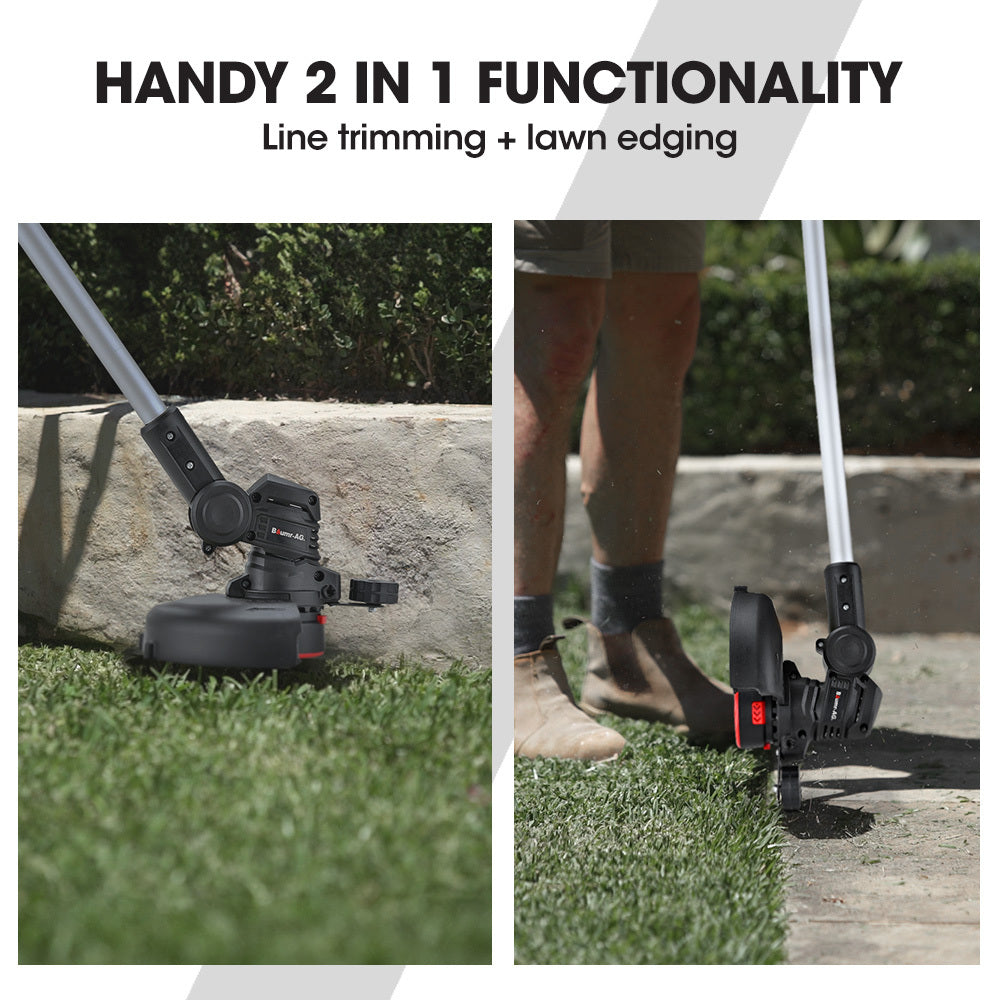 BAUMR-AG LN3 20V SYNC Cordless 2in1 Line Trimmer & Lawn Edger, with Battery and Charger Kit, Adjustable head, V219-PLTCLSBMLN3A