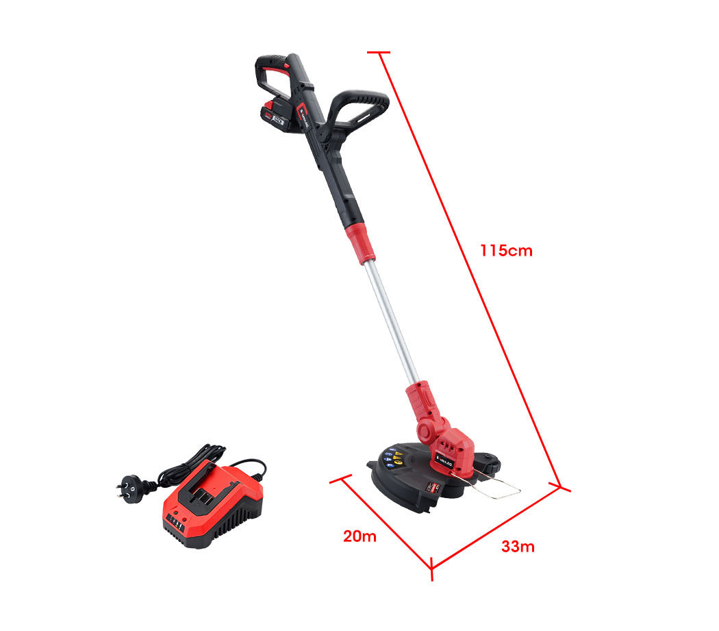 Baumr-AG 20V Cordless Line Trimmer Whipper Snipper Electric Garden Tool, 2.0Ah Lithium Battery Charger V219-PLTCLSBMRALT3