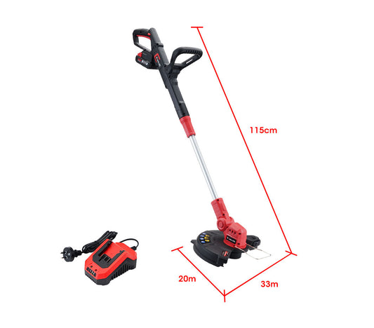 Baumr-AG 20V Cordless Line Trimmer Whipper Snipper Electric Garden Tool, 2.0Ah Lithium Battery Charger V219-PLTCLSBMRALT3
