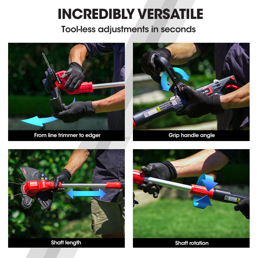 Baumr-AG 20V Cordless Line Trimmer Whipper Snipper Electric Garden Tool, 2.0Ah Lithium Battery Charger V219-PLTCLSBMRALT3