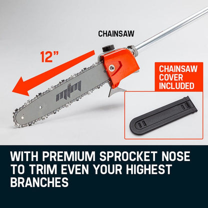 MTM 62CC Long Reach Pole Chainsaw Hedge Trimmer Pruner Chain Saw Cutter Multi Tool V219-PLTL21MTMB2C0