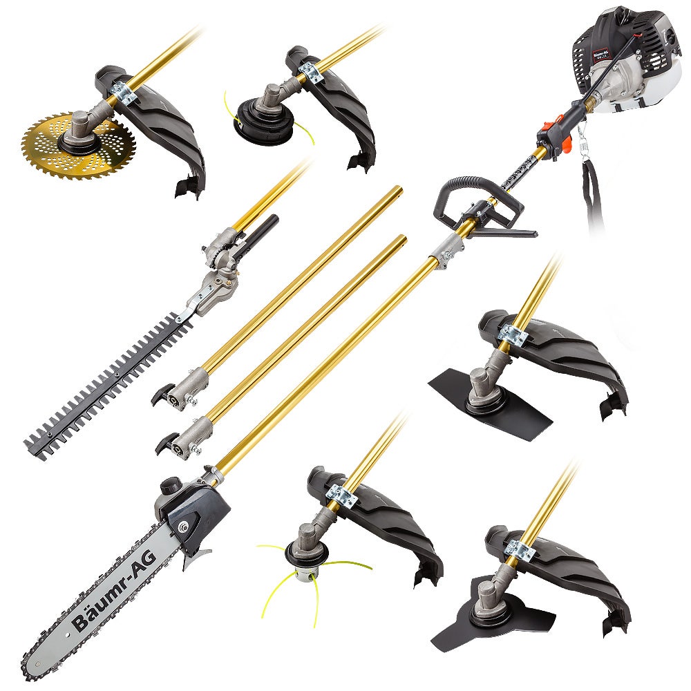 BAUMR-AG 65cc 7in1 Long Reach Garden Multi-tool, Pole Saw, Hedge & Line Trimmer, Brush Cutter, 12" Tree V219-PLTL71BMRA7C2