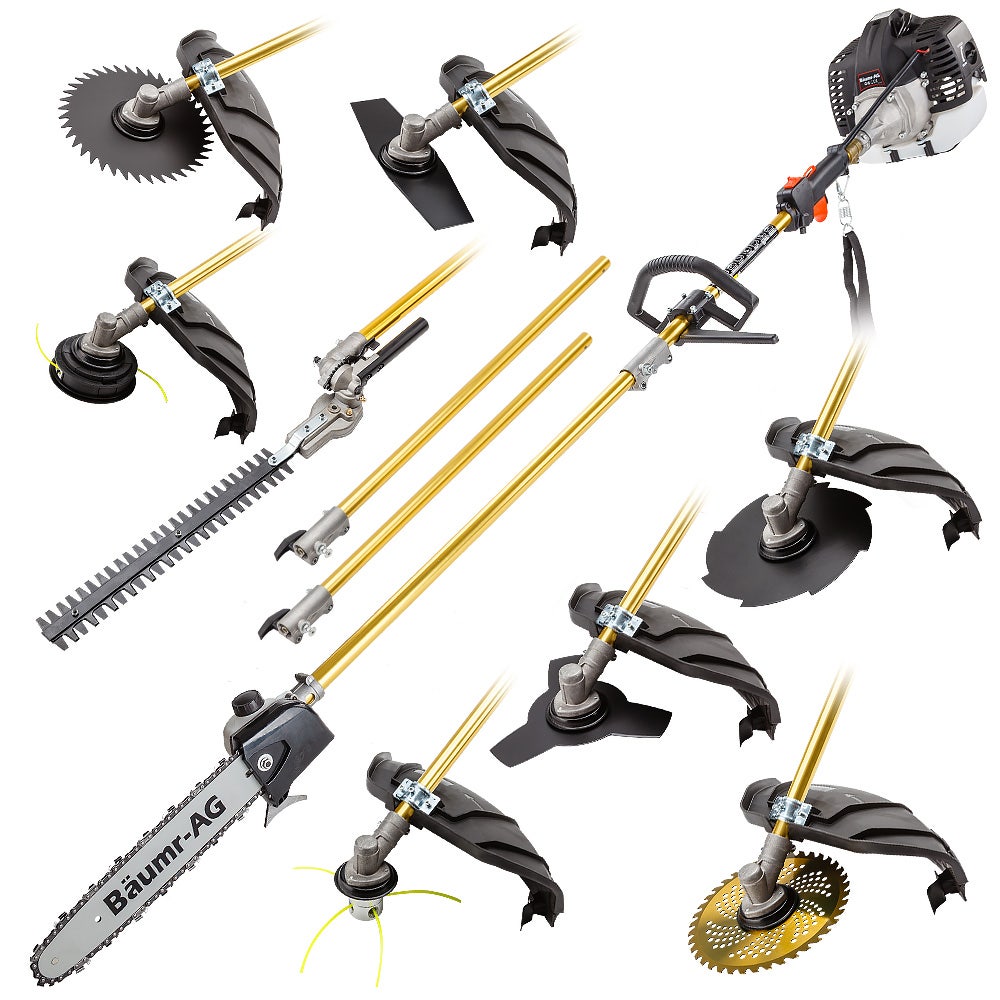 BAUMR-AG 65cc 9in1 Long Reach Garden Multi-tool, Pole Saw, Hedge & Line Trimmer, Brush Cutter, 12" Tree V219-PLTL91BMRA9C2