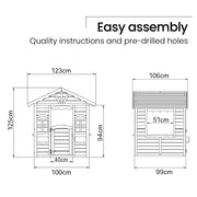 ROVO KIDS Cubby House, Outdoor Wooden DIY Timber Cottage Style Playhouse, for Children V219-PLYCBHRV1BLA