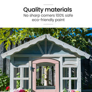ROVO KIDS Cubby House, Outdoor Wooden DIY Timber Cottage Style Playhouse, for Children V219-PLYCBHRV1BLA
