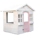 ROVO KIDS Cubby House, Wooden Outdoor DIY Timber Cottage Style Playhouse, for Children V219-PLYCBHRV1WTA