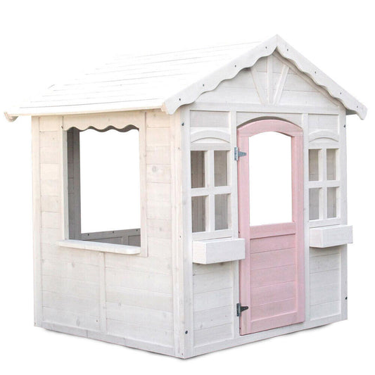 ROVO KIDS Cubby House, Wooden Outdoor DIY Timber Cottage Style Playhouse, for Children V219-PLYCBHRV1WTA
