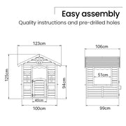 ROVO KIDS Cubby House, Wooden Outdoor DIY Timber Cottage Style Playhouse, for Children V219-PLYCBHRV1WTA