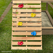 ROVO KIDS Wooden Tower Cubby House with Slide, Sandpit, Climbing Wall, Noughts & Crosses, Natural Colour V219-PLYCBHRV4NTA
