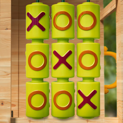 ROVO KIDS Wooden Tower Cubby House with Slide, Sandpit, Climbing Wall, Noughts & Crosses, Natural Colour V219-PLYCBHRV4NTA