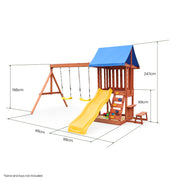 Rovo Kids Outdoor Slide and Swing Play Set with Climbing Wall and Sandpit V219-PLYSSSRVCS5A