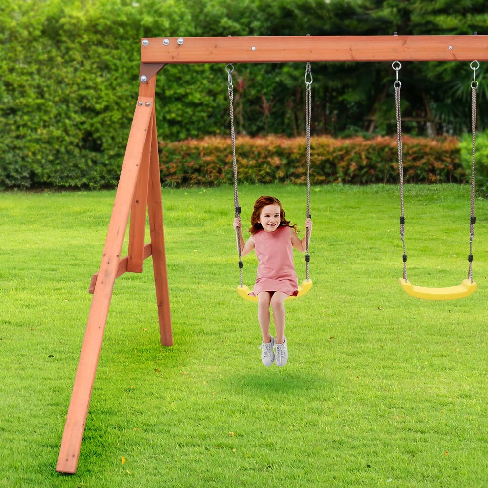 Rovo Kids Outdoor Slide and Swing Play Set with Climbing Wall and Sandpit V219-PLYSSSRVCS5A