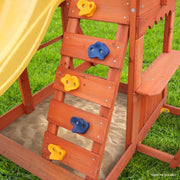 Rovo Kids Outdoor Slide and Swing Play Set with Climbing Wall and Sandpit V219-PLYSSSRVCS5A
