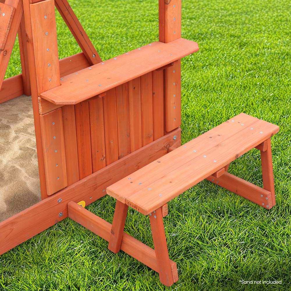 Rovo Kids Outdoor Slide and Swing Play Set with Climbing Wall and Sandpit V219-PLYSSSRVCS5A