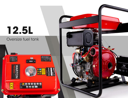 WARTON 2" 8HP Diesel High Pressure Water Pump Fire Fighting Irrigation Farm 2 Inch V219-PMPDSLWARDI50