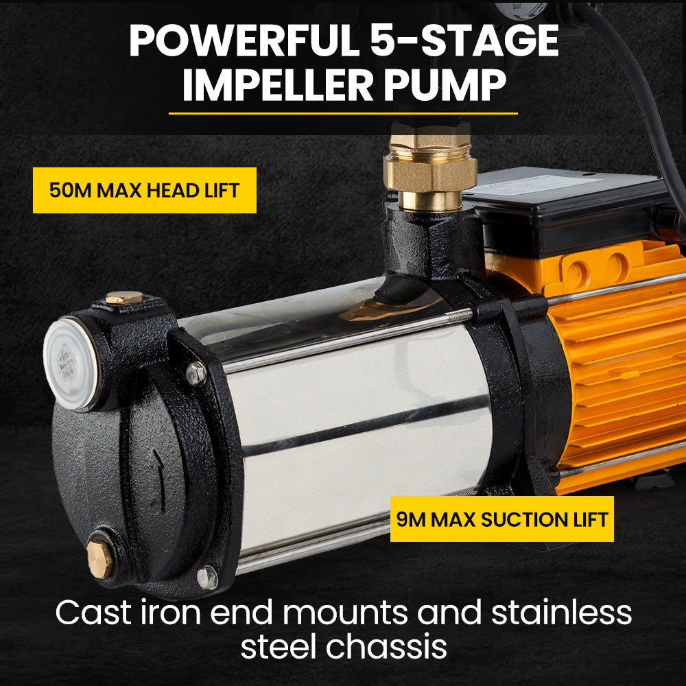 Protege Multi Stage Water Pump High Pressure Rain Tank Garden Farm House V219-PMPELEPROA5S1