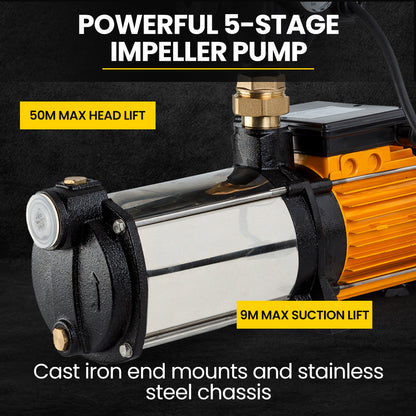 Protege Multi Stage Water Pump High Pressure Rain Tank Garden Farm House V219-PMPELEPROA5S1