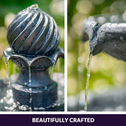 PROTEGE Water Fountain Solar Powered 3 Tiered Battery Outdoor Bird Bath with LED Lights V219-PMPFPKPROA3TG