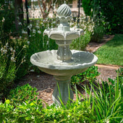 PROTEGE 3 Tier Solar Powered Water Feature Fountain Bird Bath - Light Grey V219-PMPFPKPROA3TL
