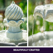 PROTEGE 3 Tier Solar Powered Water Feature Fountain Bird Bath - Light Grey V219-PMPFPKPROA3TL