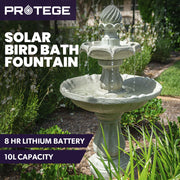 PROTEGE 3 Tier Solar Powered Water Feature Fountain Bird Bath - Light Grey V219-PMPFPKPROA3TL