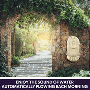 PROTEGE Solar Fountain Water Feature Pump Outdoor Wall Mount Classic with LED Lights V219-PMPFPKPROAC2G