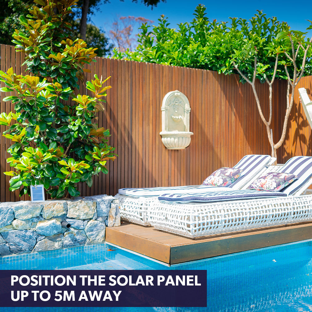 PROTEGE Solar Fountain Water Feature Pump Outdoor Wall Mount Classic with LED Lights V219-PMPFPKPROAC2G