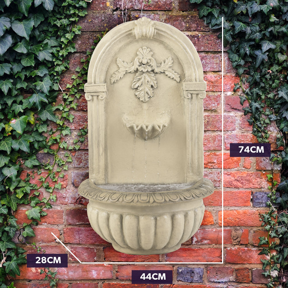 PROTEGE Solar Fountain Water Feature Pump Outdoor Wall Mount Classic with LED Lights V219-PMPFPKPROAC2G