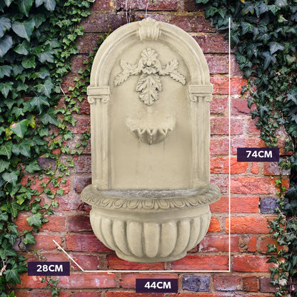PROTEGE Solar Fountain Water Feature Pump Outdoor Wall Mount Classic with LED Lights V219-PMPFPKPROAC2G