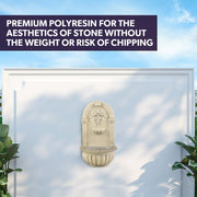 PROTEGE Solar Fountain Water Feature Pump Outdoor Wall Mount Classic with LED Lights V219-PMPFPKPROAC2G