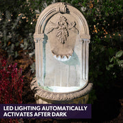 PROTEGE Solar Fountain Water Feature Pump Outdoor Wall Mount Classic with LED Lights V219-PMPFPKPROAC2G