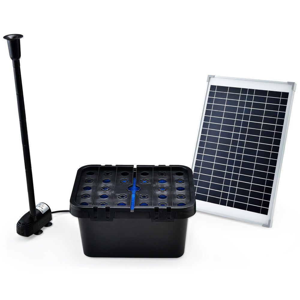 PROTEGE 10W Solar Powered Water Fountain Pump Pond Kit with Eco Filter Box V219-PMPFPKPROAF20