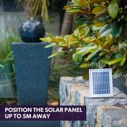 PROTEGE Contemporary Solar Powered Water Feature Fountain with LED Lights - Dark Grey V219-PMPFPKPROAS1B