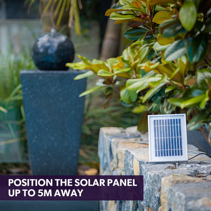 PROTEGE Contemporary Solar Powered Water Feature Fountain with LED Lights - Dark Grey V219-PMPFPKPROAS1B