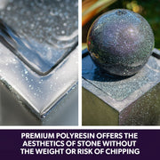 PROTEGE Contemporary Solar Powered Water Feature Fountain with LED Lights - Dark Grey V219-PMPFPKPROAS1B