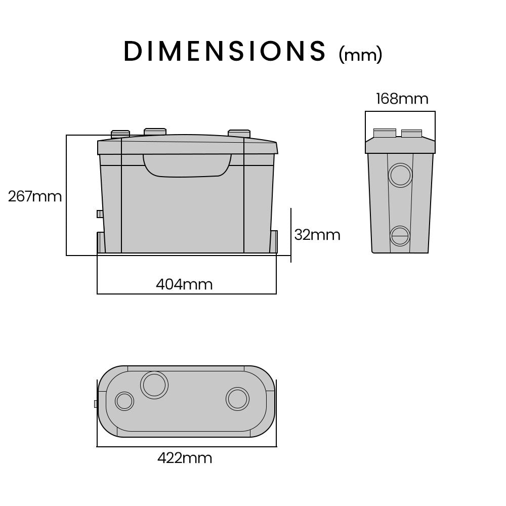 PROTEGE Grey Water Pump, with 3 Inlet, for House, Bathroom, Shower, Sink, Washing Machine V219-PMPMCPPT3B4A