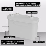 PROTEGE Grey Water Pump, with 3 Inlet, for House, Bathroom, Shower, Sink, Washing Machine V219-PMPMCPPT3B4A