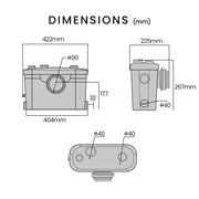 PROTEGE Macerator Pump, with 4 Inlet, for P-Trap Toilet, House, Bathroom, Shower, Sink, Washing Machine V219-PMPMCPPT4P4A