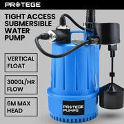 PROTEGE Tight Access Clean/Grey Water Submersible Sump Pump, Vertical Float Switch V219-PMPWTPPTCG1A