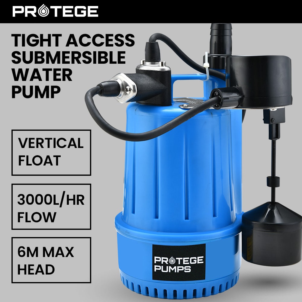 PROTEGE Tight Access Clean/Grey Water Submersible Sump Pump, Vertical Float Switch V219-PMPWTPPTCG1A