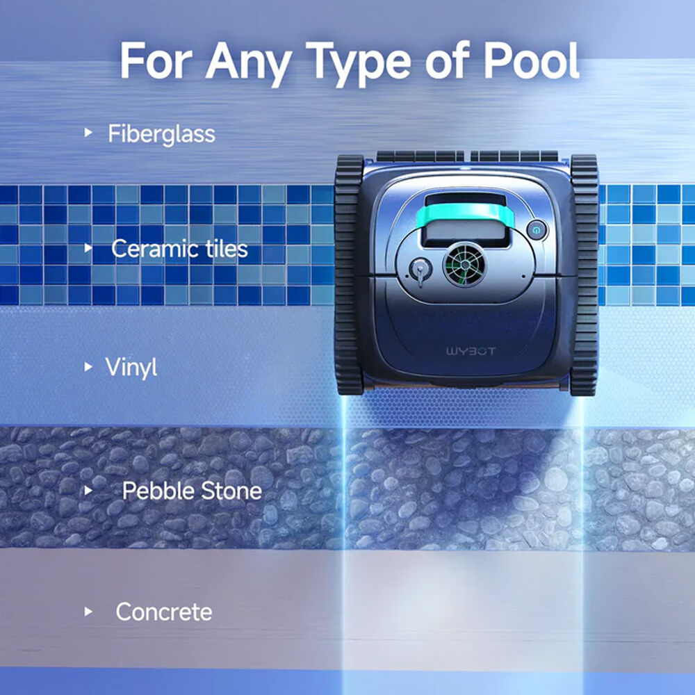 WYBOT C1 Cordless Robotic Pool Cleaner, with APP Control, Auto Vacuum Robot, Wall & Waterline Cleaning, Above V219-POLCLNWY1CLB