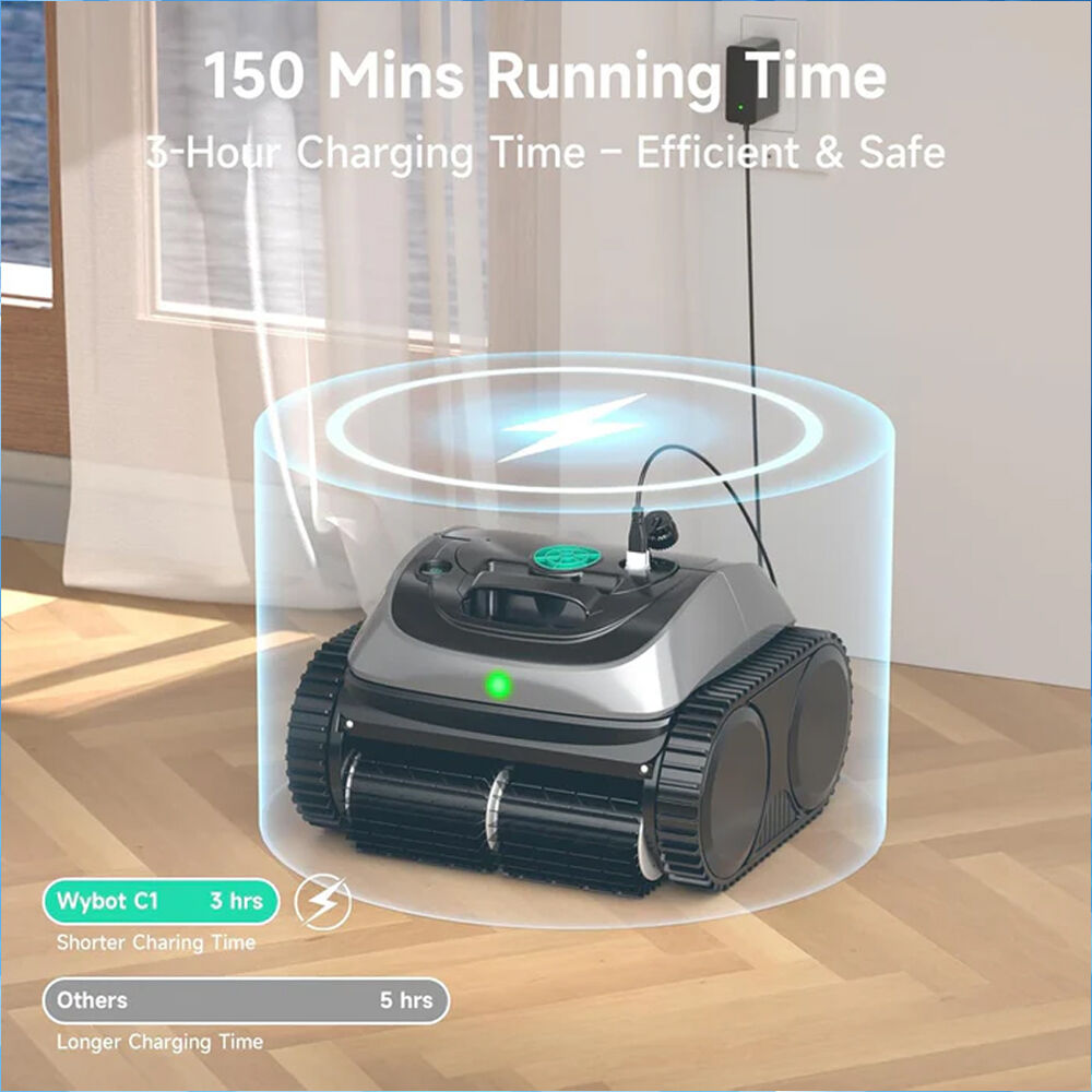WYBOT C1 Cordless Robotic Pool Cleaner, with APP Control, Auto Vacuum Robot, Wall & Waterline Cleaning, Above V219-POLCLNWY1CLB