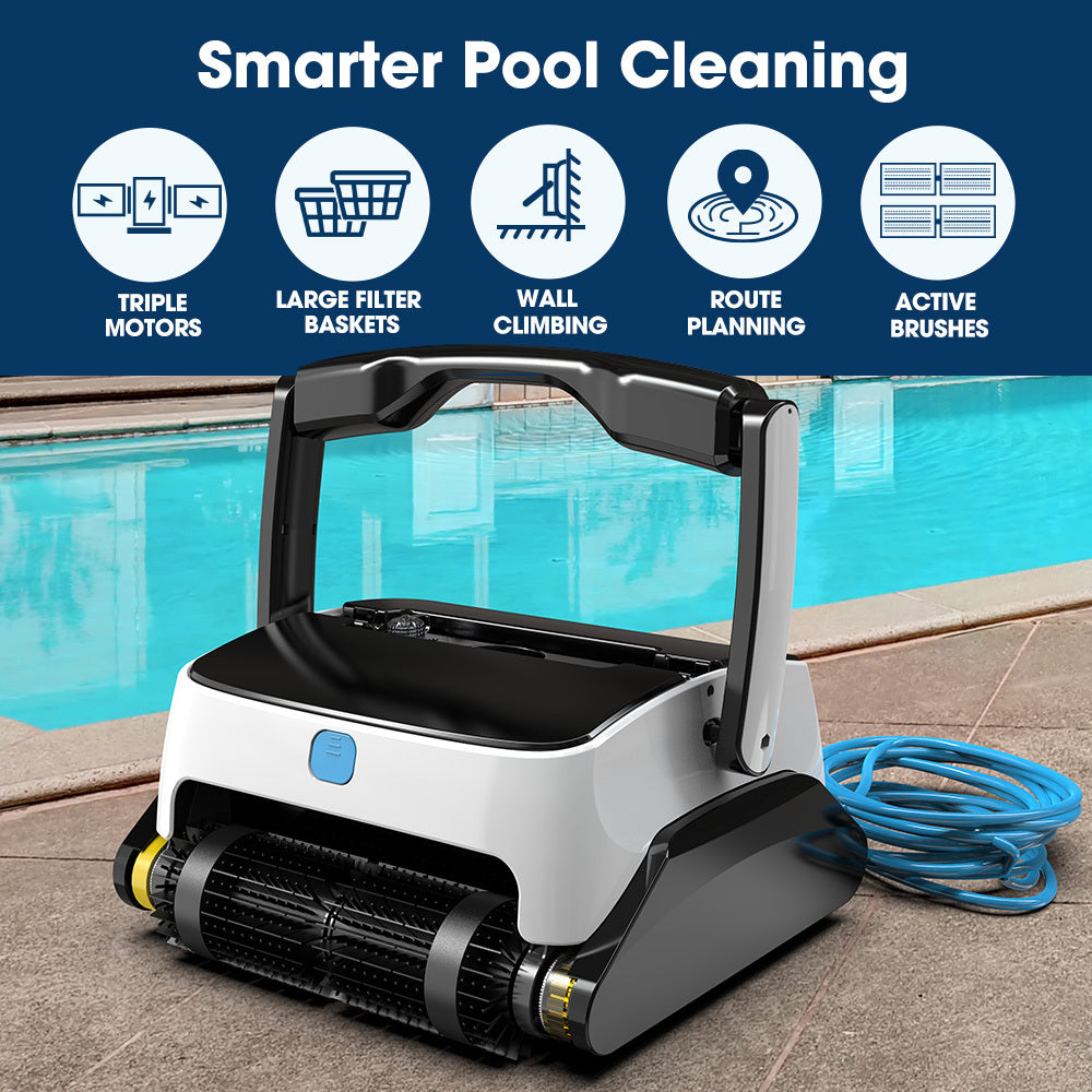 WYBOT Grampus 800 Robotic Pool Cleaner, Automatic Vacuum with Quick Clean, Wall Climbing Capability, Powerful V219-POLCLNWY8CCA