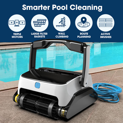 WYBOT Grampus 800 Robotic Pool Cleaner, Automatic Vacuum with Quick Clean, Wall Climbing Capability, Powerful V219-POLCLNWY8CCA