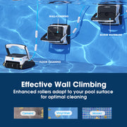 WYBOT Grampus 800 Robotic Pool Cleaner, Automatic Vacuum with Quick Clean, Wall Climbing Capability, Powerful V219-POLCLNWY8CCA
