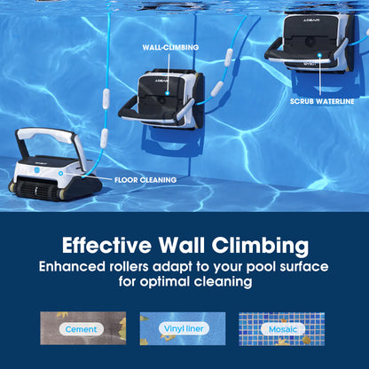 WYBOT Grampus 800 Robotic Pool Cleaner, Automatic Vacuum with Quick Clean, Wall Climbing Capability, Powerful V219-POLCLNWY8CCA