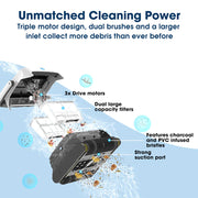 WYBOT Grampus 800 Robotic Pool Cleaner, Automatic Vacuum with Quick Clean, Wall Climbing Capability, Powerful V219-POLCLNWY8CCA