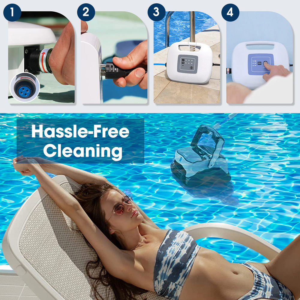 WYBOT Grampus 800 Robotic Pool Cleaner, Automatic Vacuum with Quick Clean, Wall Climbing Capability, Powerful V219-POLCLNWY8CCA